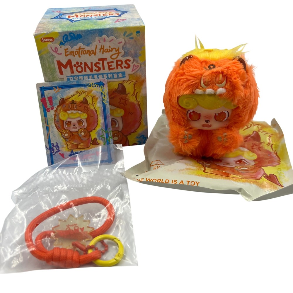 JoToys Emotional Hairy Monsters Anger Plush Figure Blind Box Toy Orange